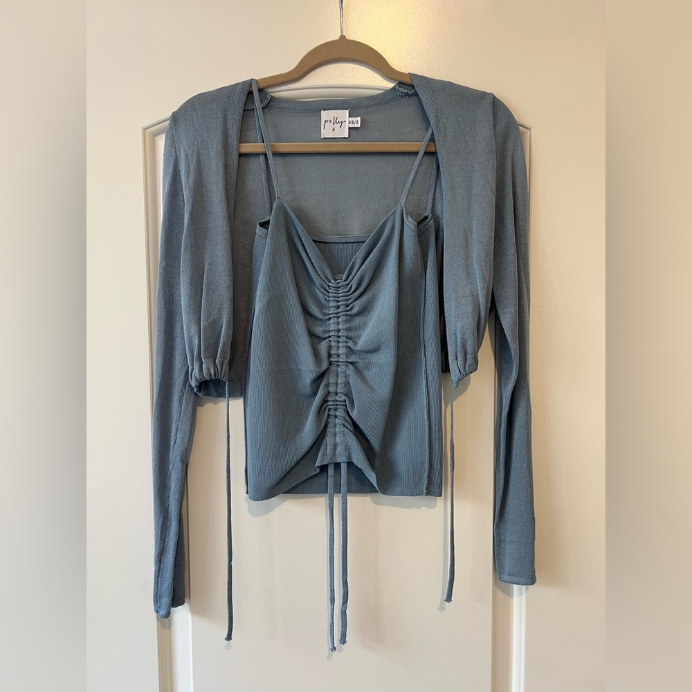 Princess Polly Blue Tank + Cardigan Set
(Alpine Top)